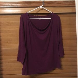 Burgundy drape neck tee